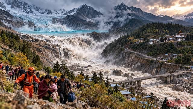 Vỡ hồ băng ở Bhutan khiến hơn 10.000 người tại Ấn Độ sơ tán, phơi bày nguy cơ lũ xuyên biên giới vùng Himalaya